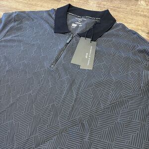 Shaquille O' Neal Men's Long Sleeve Polo Shirt 4XLT AOP Geometric 1/4 Zip NWT